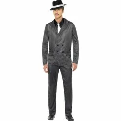 Smiffys Gangster Costume, Black Pinstripe