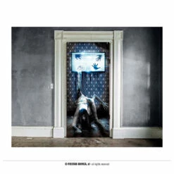 Scary TV Attack Door Decoration