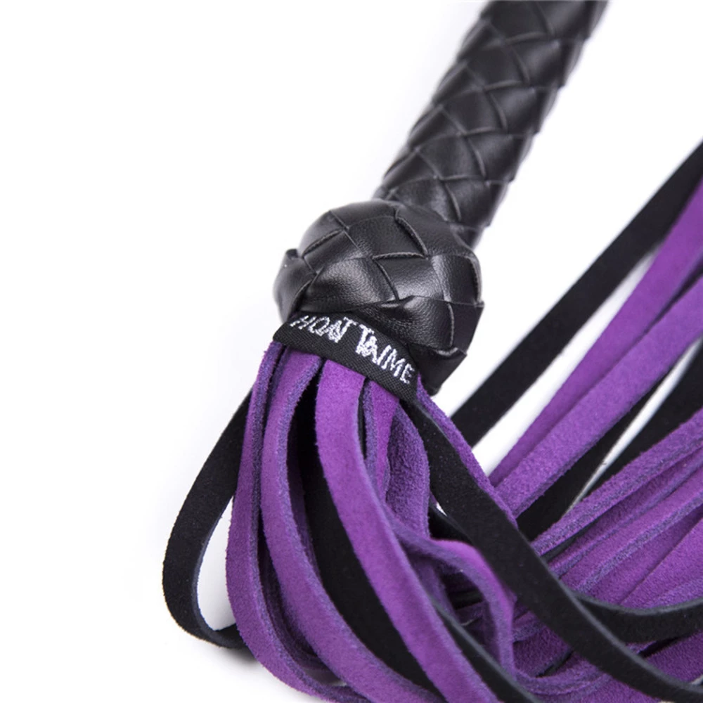 Black And Purple Leather Whip 4 Black And Purple Leather Whip - Image 2