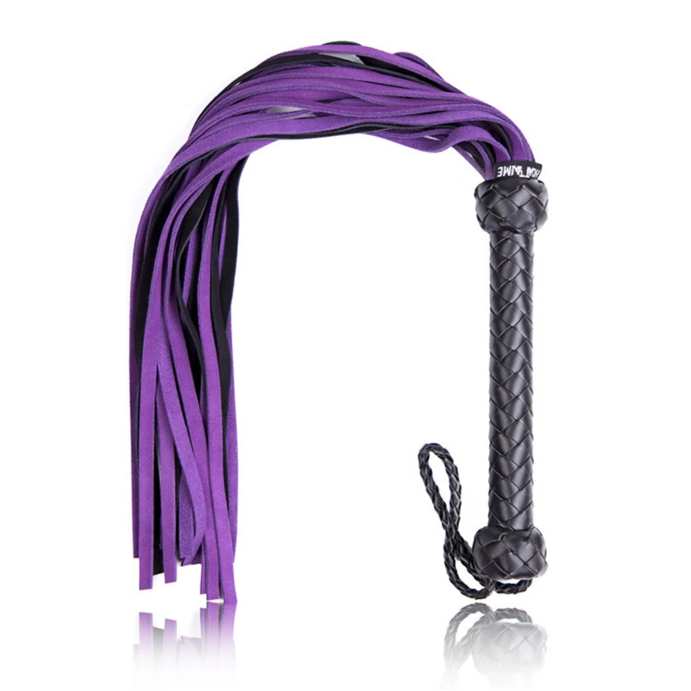 Black And Purple Leather Whip 3 Black And Purple Leather Whip
