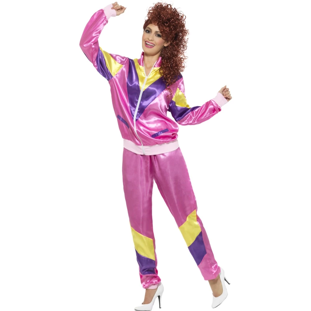 Smiffys 80s Height Of Fashion Shell Suit Costume, Pink 4 Smiffys 80s Height Of Fashion Shell Suit Costume, Pink - Image 2