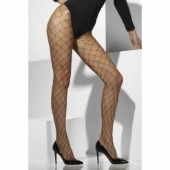 Smiffys Diamond Net Tights, Black