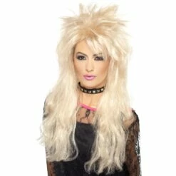 Smiffys 80s Long Mullet Wig Blonde