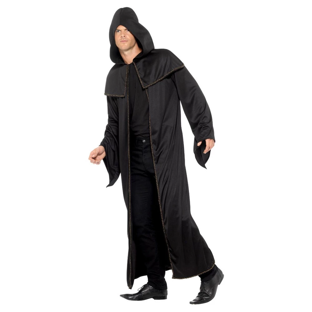 Smiffys Wizard Cloak, Adult, Black 4 Smiffys Wizard Cloak, Adult, Black - Image 2