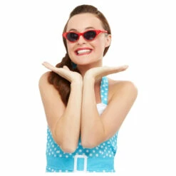 Smiffys Flyaway Style Rock & Roll Glasses, Red