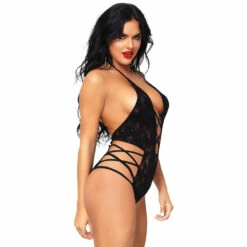 LEG AVENUE Strappy Halter Lace Teddy -Smiffys Shop 81550 03 001 1839c43211