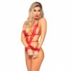 LEG AVENUE Crotchless Lace Teddy