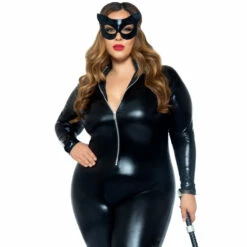 LEG AVENUE Zipper Front Catsuit Costume -Smiffys Shop 85047x 001 05 e5489a5f94