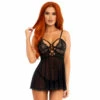LEG AVENUE Sheer Lace Babydoll And String -Smiffys Shop 86108 001 01 ca638d6cd7