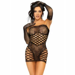 LEG AVENUE 2-Piece Tube Dress And Gloves