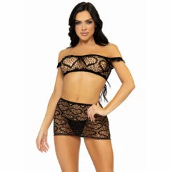 LEG AVENUE 3 Piece Top, Mini Skirt & G-string -Smiffys Shop 86138 001 05 3ce56276f9