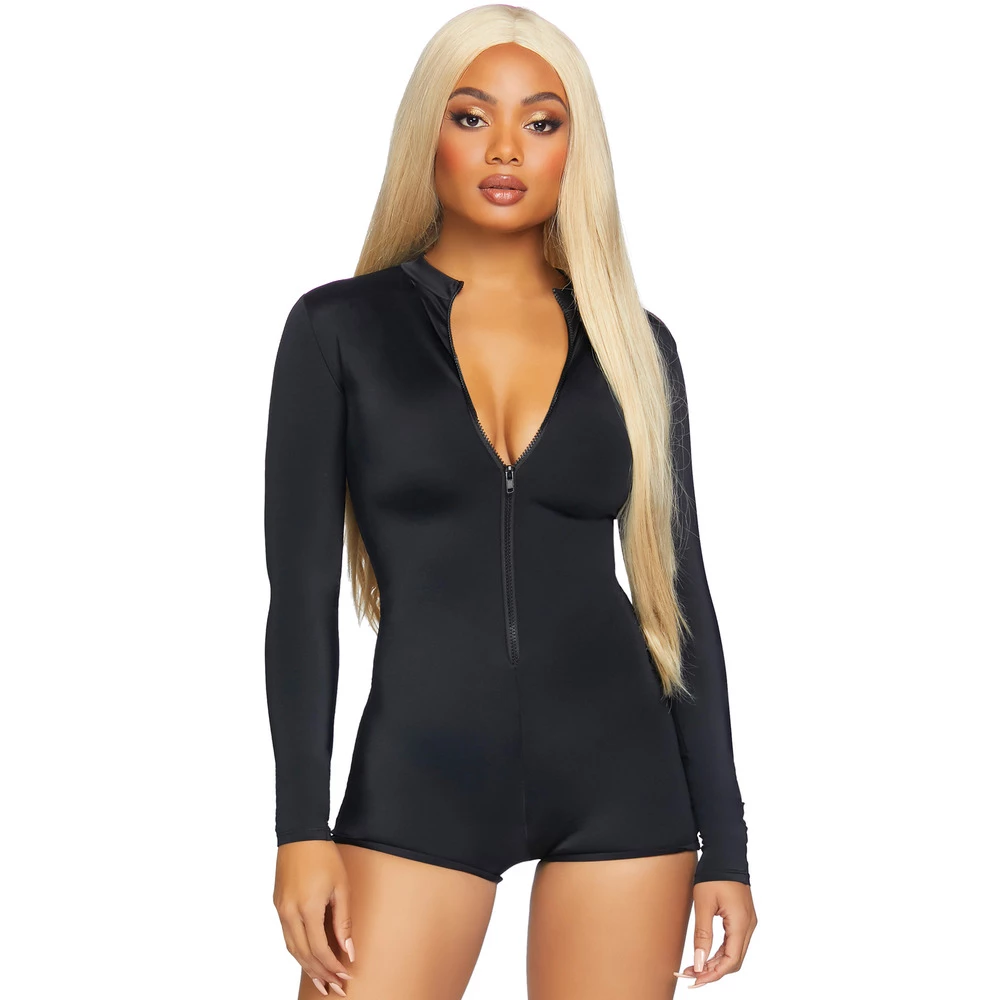 LEG AVENUE Long Sleeved Bodysuit Romper 3 LEG AVENUE Long Sleeved Bodysuit Romper