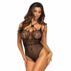 LEG AVENUE Strappy Halter Thong Teddy -Smiffys Shop 89275 001 03 ad4ecee7cf