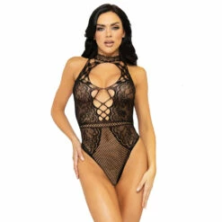 LEG AVENUE Net And Lace Keyhole Bodysuit -Smiffys Shop 89307 001 03 e2aea75b8f
