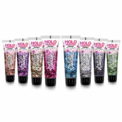 Holographic Chunky Glitter Face And Body Gel 12ml -Smiffys Shop 8x chunky glitter gel 939fba175b
