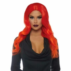 LEG AVENUE Red & Orange Ombre Long Wig -Smiffys Shop a2854 089 01 4d2284cb69