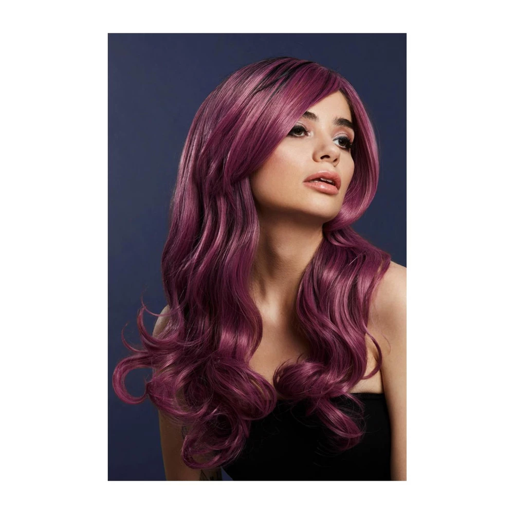 Smiffys Fever Khloe Wig, True Blend, Mauve 3 Smiffys Fever Khloe Wig, True Blend, Mauve