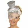 Smiffys Fever Mini Top Hat On Headband, Silver -Smiffys Shop fever mini top hat 24001 45422 zoom 5ccc80b0c5