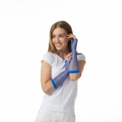 Fishnet Gloves, Blue -Smiffys Shop gloves netted blue 1995 d452ab03bb