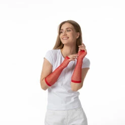 Fishnet Gloves, Red -Smiffys Shop gloves netted red 1967 7a95a22f45