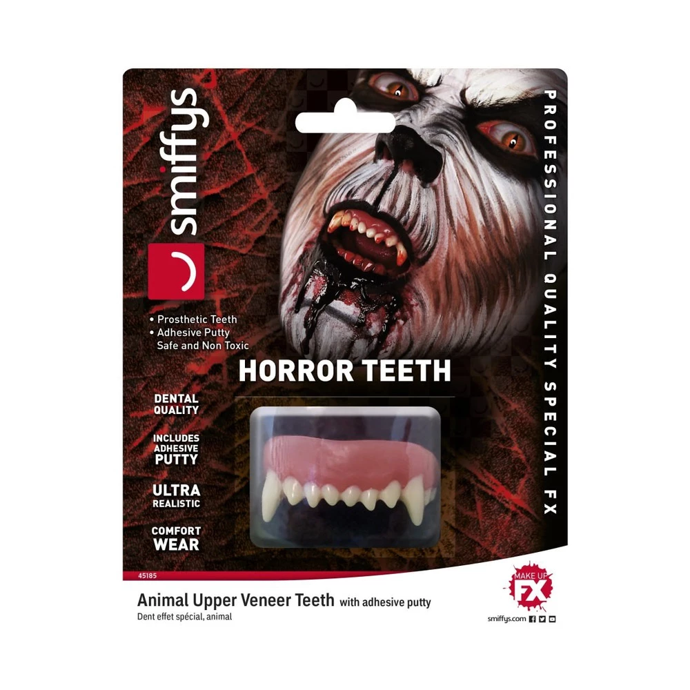 Smiffys Horror Teeth, Animal, With Upper Veneer Teeth 3 Smiffys Horror Teeth, Animal, With Upper Veneer Teeth