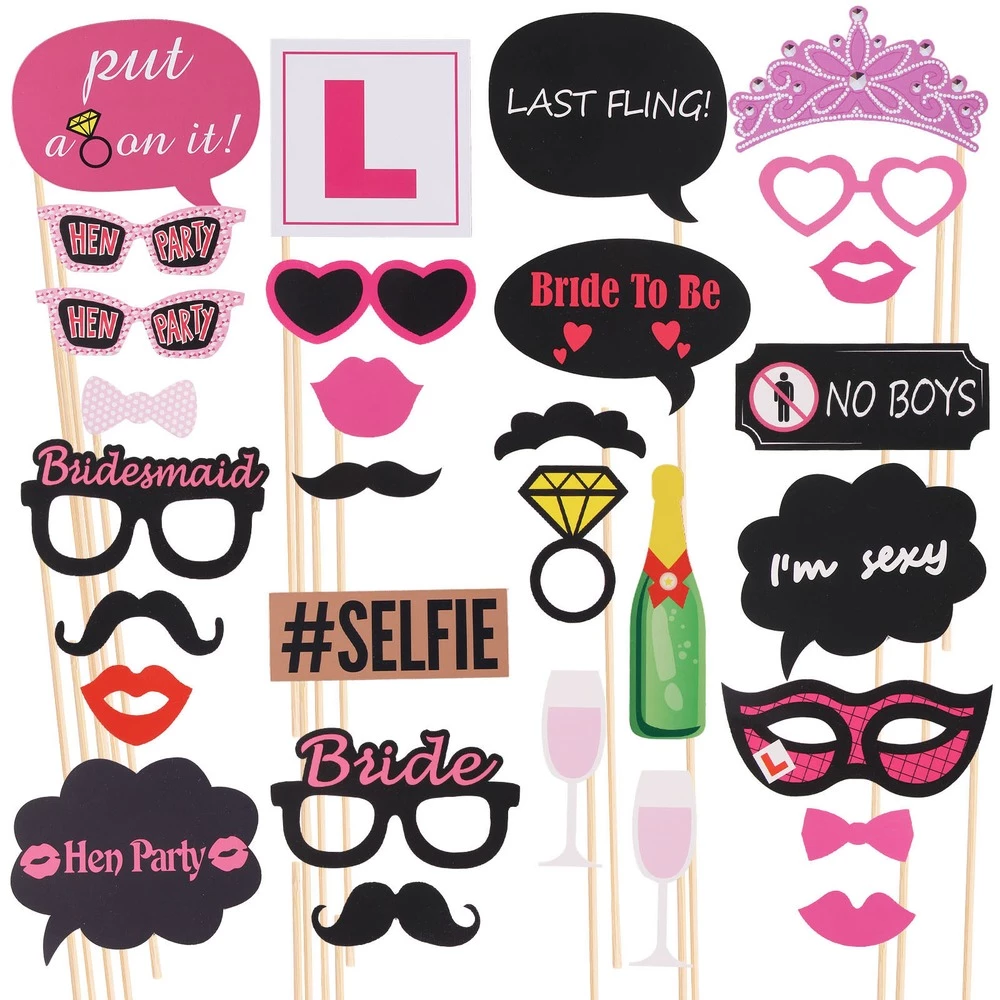 Hen Night Photo Booth Set 30pcs 3 Hen Night Photo Booth Set 30pcs