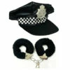 Flat Checkered Police Hat & Fluffy Black Cuffs -Smiffys Shop s l1600 ebc5b8cca1