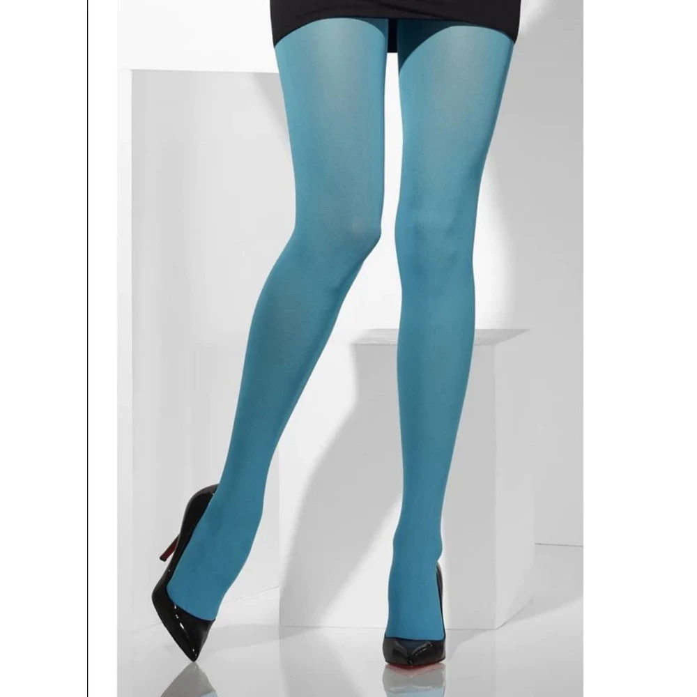 Smiffys Smiffy's Opaque Tights, Blue 3 Smiffys Smiffy's Opaque Tights, Blue