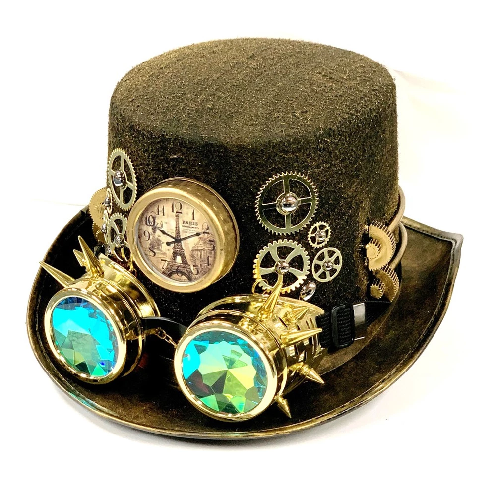 Steampunk Hat With Holographic Goggles 3 Steampunk Hat With Holographic Goggles