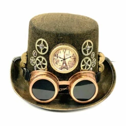 Steampunk Hat With Bronze Goggles 9 Steampunk Hat With Bronze Goggles -Smiffys Shop slide1 d518100ecd
