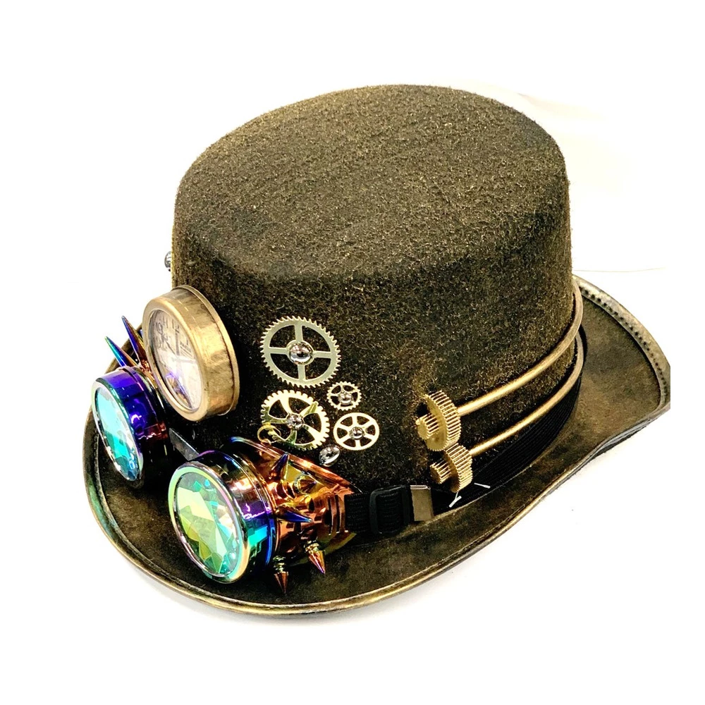 Steampunk Hat With Rainbow Goggles 4 Steampunk Hat With Rainbow Goggles - Image 2