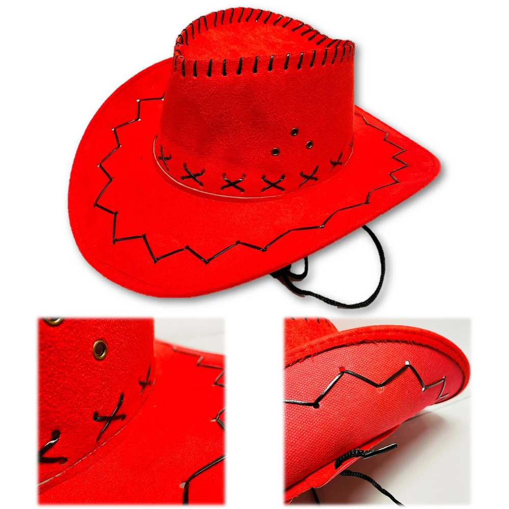 Cowboy Hat, Red 3 Cowboy Hat, Red