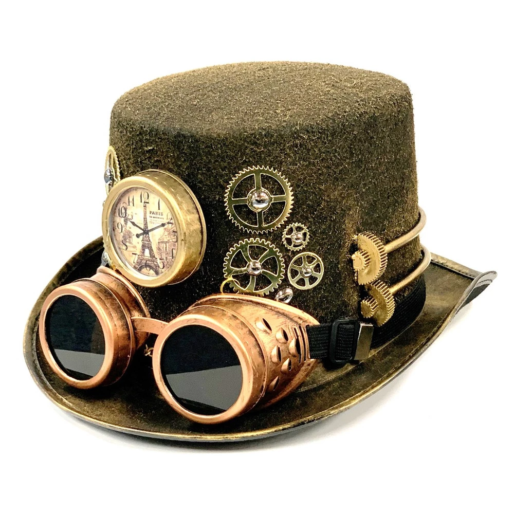 Steampunk Hat With Bronze Goggles 4 Steampunk Hat With Bronze Goggles - Image 2