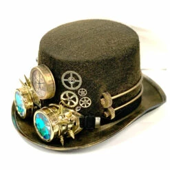 Steampunk Hat With Holographic Goggles 9 Steampunk Hat With Holographic Goggles -Smiffys Shop slide3 a6a41736ea