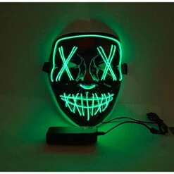 LED Stitches Mask, Green