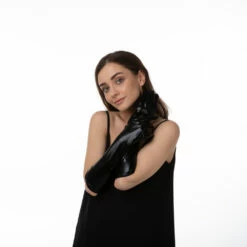 Leather Look Black Long Gloves -Smiffys Shop st0413 1129 d5628d3ecd