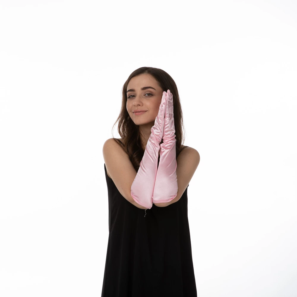 Long Gloves, Baby Pink 4 Long Gloves, Baby Pink - Image 2