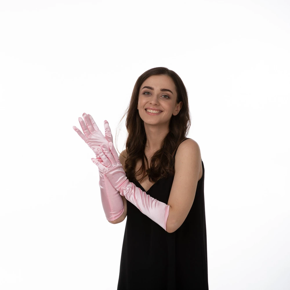 Long Gloves, Baby Pink 6 Long Gloves, Baby Pink - Image 4