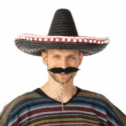 Mexican Sombrero Hat, Black