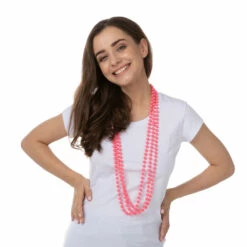 1980s Beaded Necklace, Pink