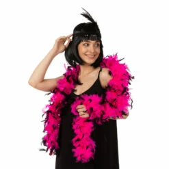 Feather Boa, Pink With Black Tips